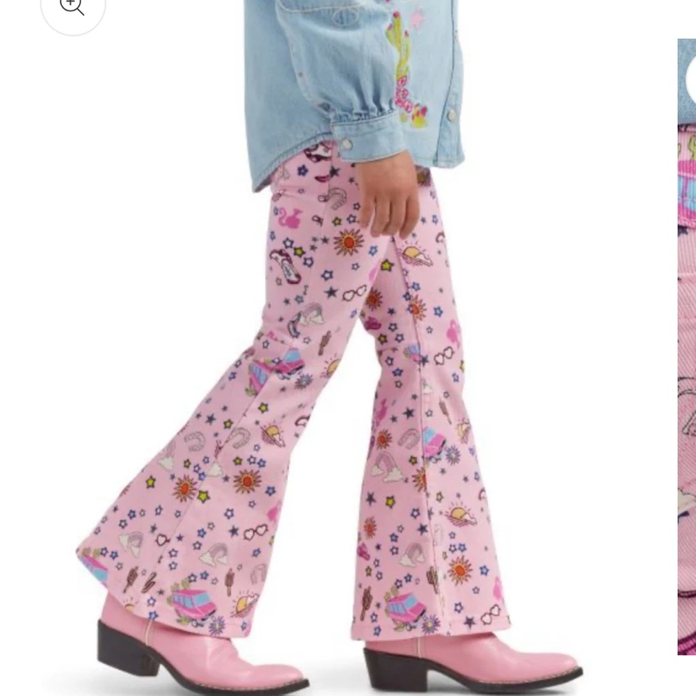 Wrangler Kids Pink Patterned Flared Bottoms